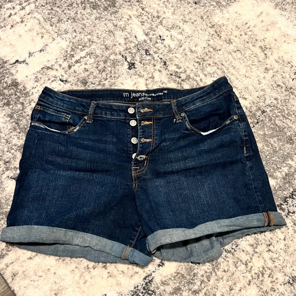 Dark Blue Denim Women Shorts